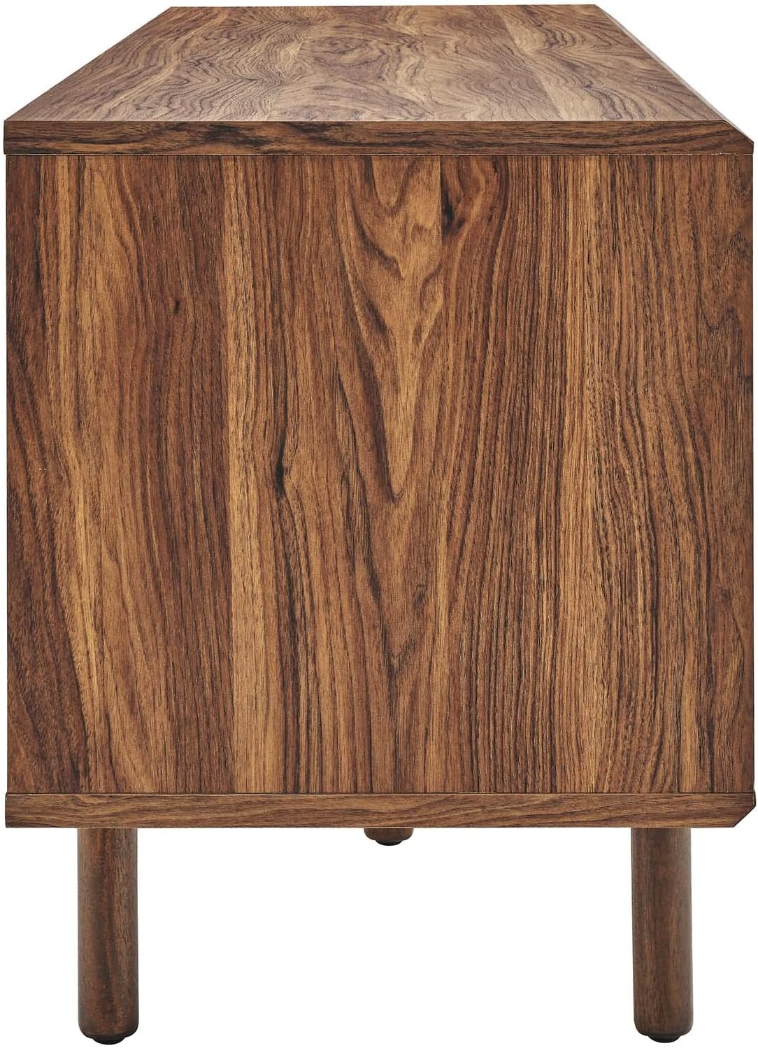 Modway Kurtis MDF Particleboard TV and Record Stand for TVs up to 65" in Walnut