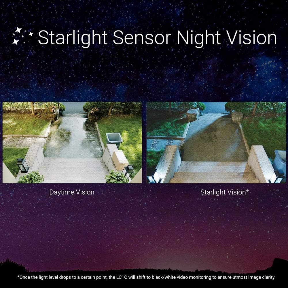 EZVIZ Floodlight Security Camera WiFi, H.265, PIR Motion Detection, 1080P Live View, Siren Alarm, Starlight Color Night Vision, Two-Way Audio, Weatherproof | LC1C