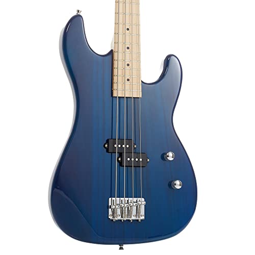 Guitars 4 String Electric Bass Guitar, Black - Full Size Right Handed Beginner Kit with Gig Bag and Accessories