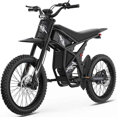 GT73 Electric Dirt Bike for Adults 2500W Electric Bike with 1747Wh(48V 18.2AH*2) Removable Batteries 37MPH/85Mile Range 25" x2" Motorcycle Tires Dual Hydraulic Brakes & Full Suspension
