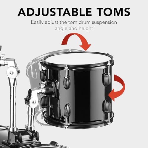 Best Choice Products 5-Piece Full Size Complete Adult Drum Set w/Cymbal Stands, Stool, Drum Pedal, Sticks, Floor Tom - Dark Blue Sparkle