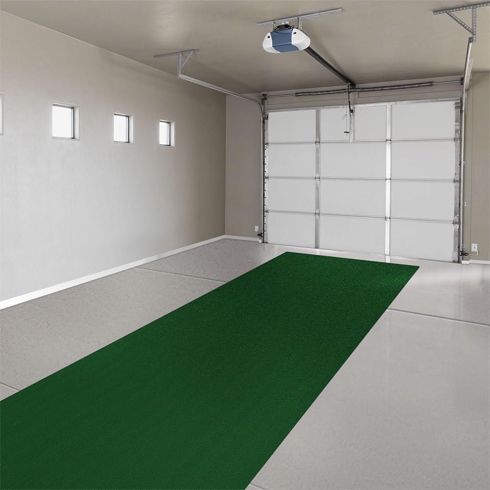 House, Home and More Indoor Outdoor Carpet with Rubber Marine Backing - Green - 6 Feet x 15 Feet