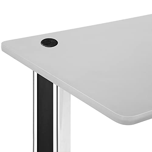 BenchPro Computer Desk, Gaming Desk 25" x 58" Student PC Desk Office Desk Extra Large Modern Ergonomic Gaming Style Table Workstation - Black Frame - Grey Top