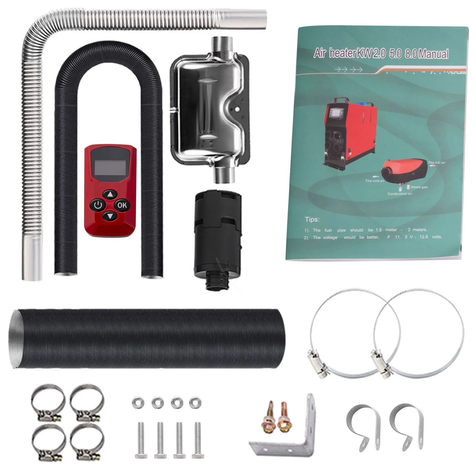 VEVOR Diesel Air Heater All in One, One Air Outlet, Diesel Heater 12V 5KW, Fast Heating, Diesel Parking Heater