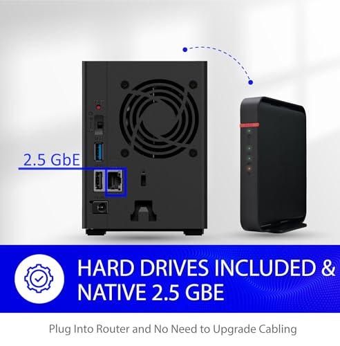 BUFFALO LinkStation 210 4TB 1-Bay NAS Network Attached Storage with HDD Hard Drives Included NAS Storage That Works as Home Cloud or Network Storage Device for Home