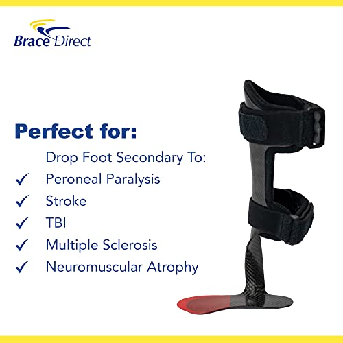 Brace Direct Elite Pro Rehabilitator - Lightweight Carbon Fiber AFO Brace for Drop Foot, Ankle Instability or Limb Spasticity, Gait Assistance L1932 - Left or Right Foot - Men and Women - Guardian