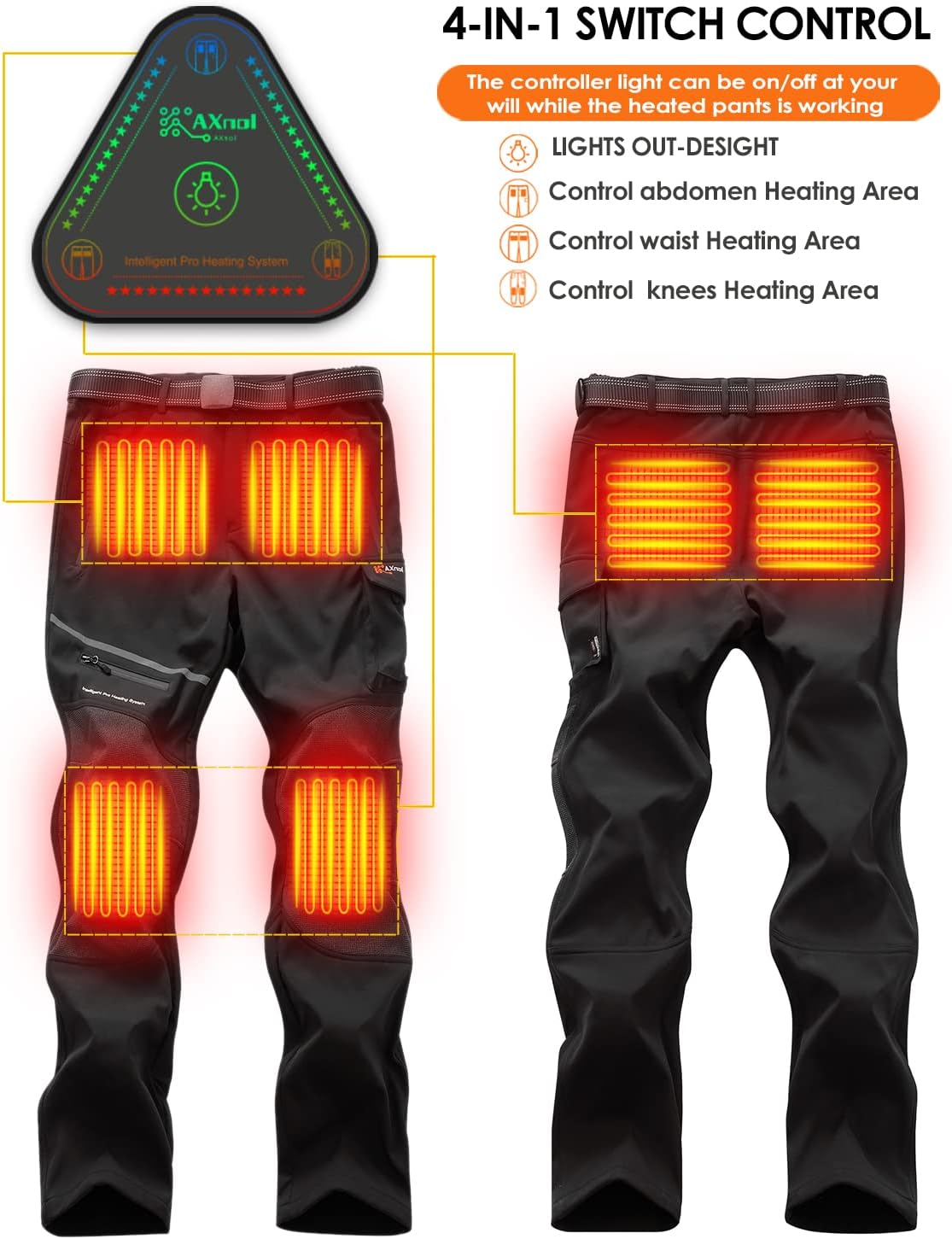 2022 Heated Pants with 20000mAh Battery Pack Electric Heated Snow Hiking Pants Winter Softshell Outdoor Trousers