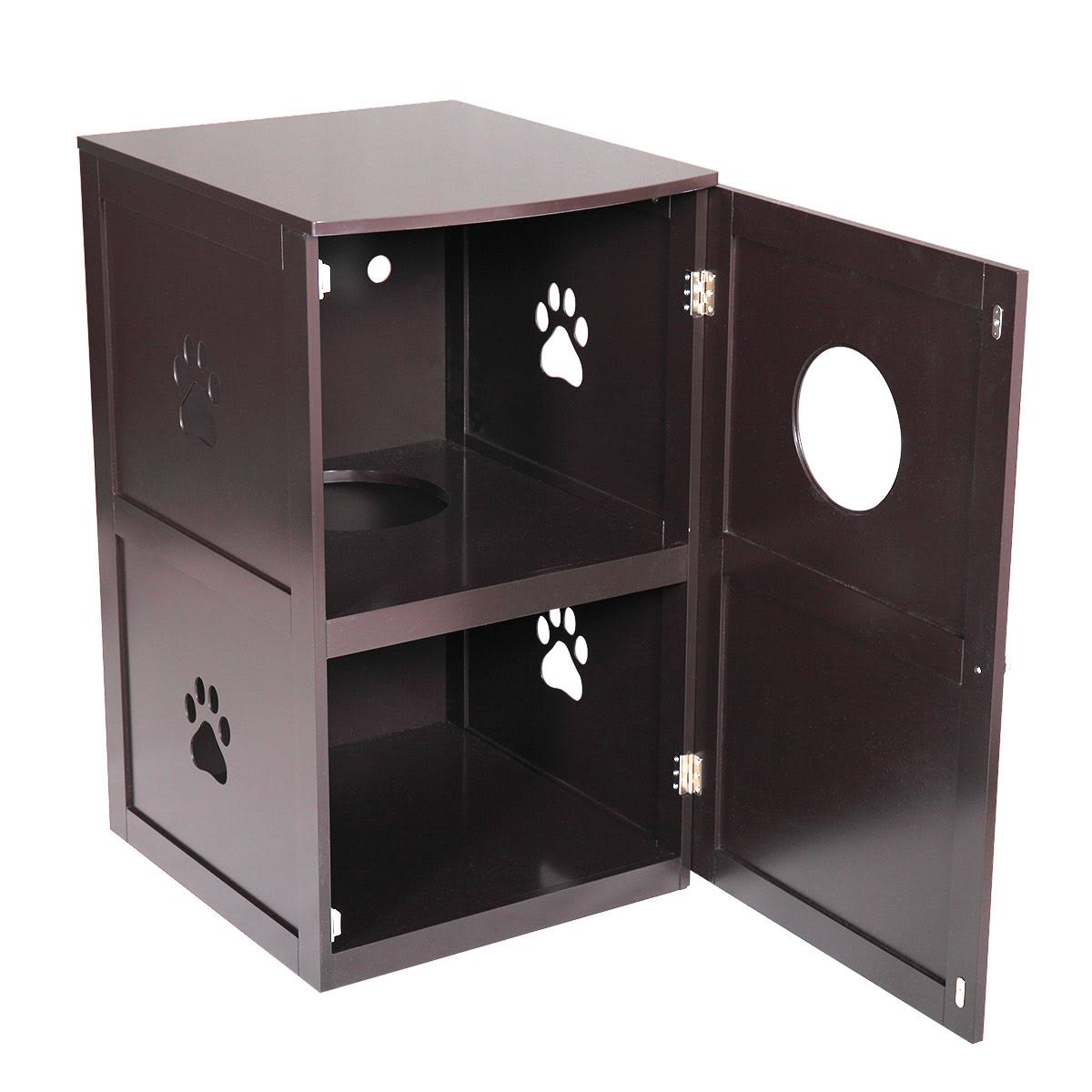 coziwow Stackable Double Cat Sitting in Litter Box