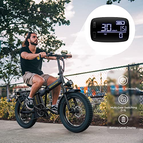 SOHAMO H3 Electric Bike for Adults, 750W Brushless Motor Foldable Ebike 28mph, 48V 15/20AH Battery, 40/60Miles Range Ebike with 7 Speed Electric Bicycle for Road Sand Snow Mountain