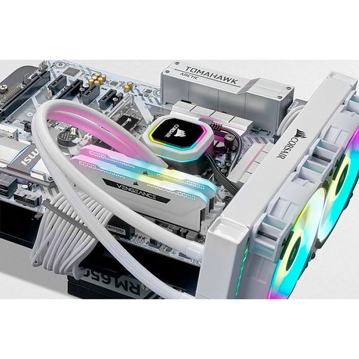 Corsair Vengeance RGB Pro SL 32GB (4x8GB) DDR4 DRAM 3200MHz C16 Memory Kit – White