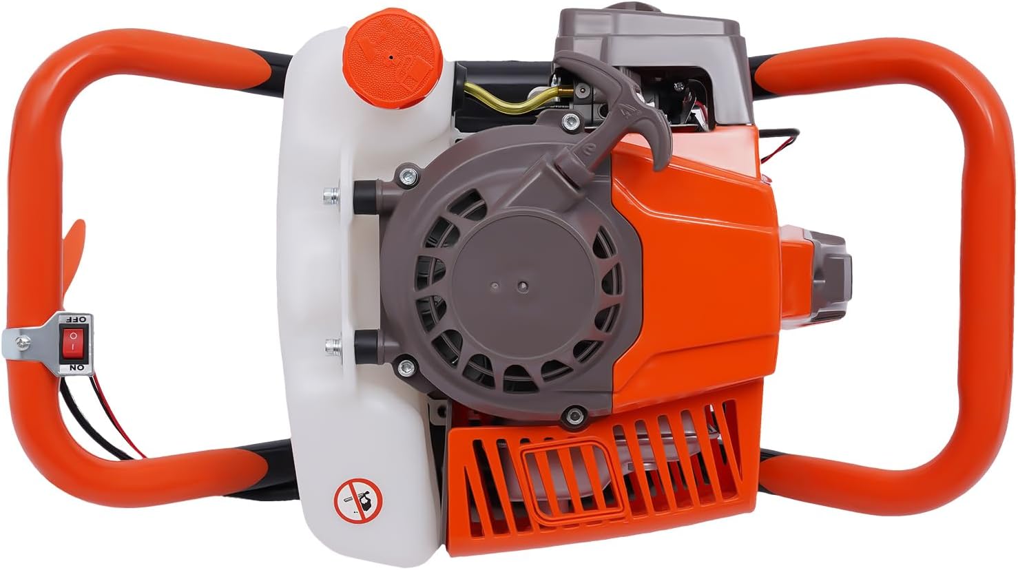 71CC Earth Auger 2 Stroke Gas Powered Post Hole Diggers Borer Fence with 4''6'' and8'' Drill bits and 12'' Extenstion Rod Heavy Duty Auger Post Hole Diggers(8500rpm)