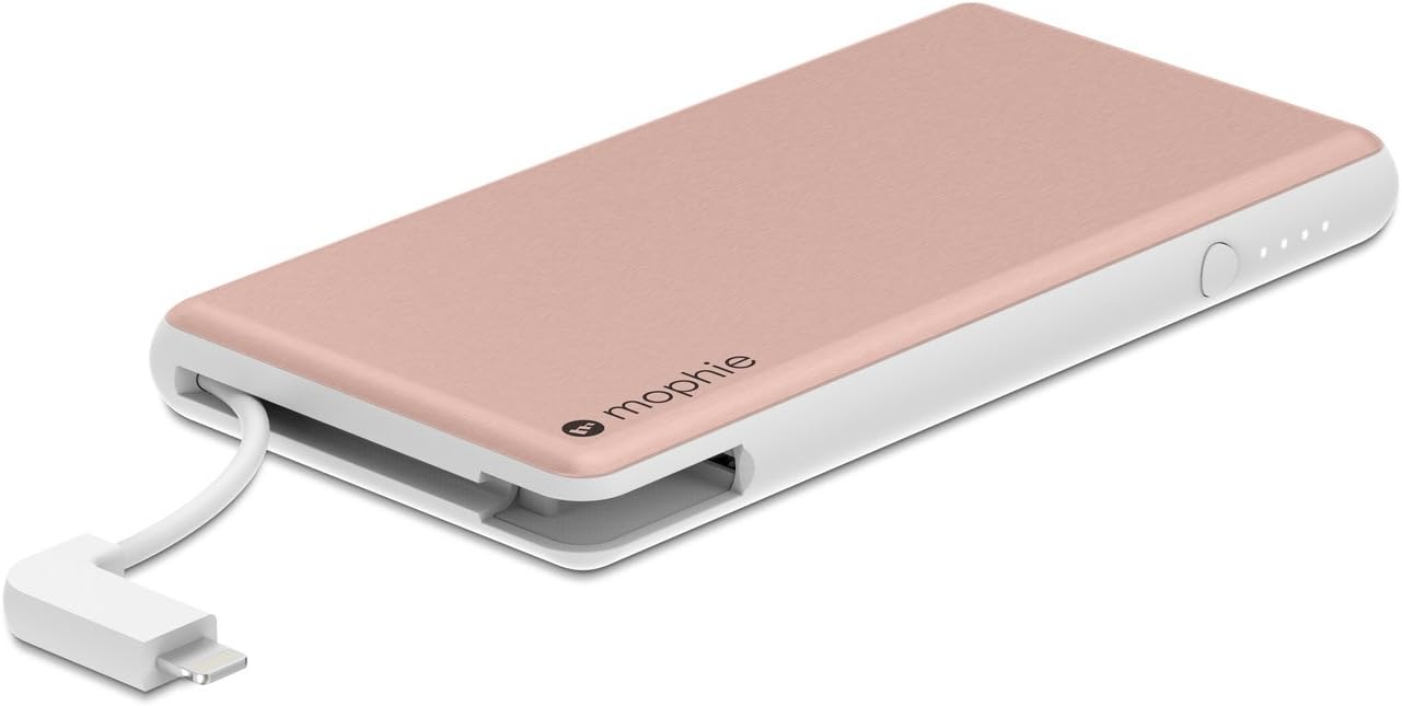 Mophie powerstation Plus - External Battery with Built in cables for Smartphones - Rose Gold Pack of 2
