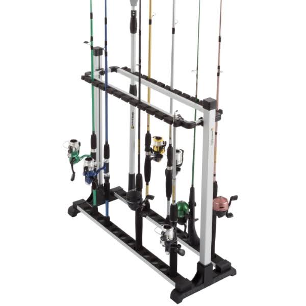Fishing Rod Rack- Aluminum Freestanding Floor Storage, Organizer