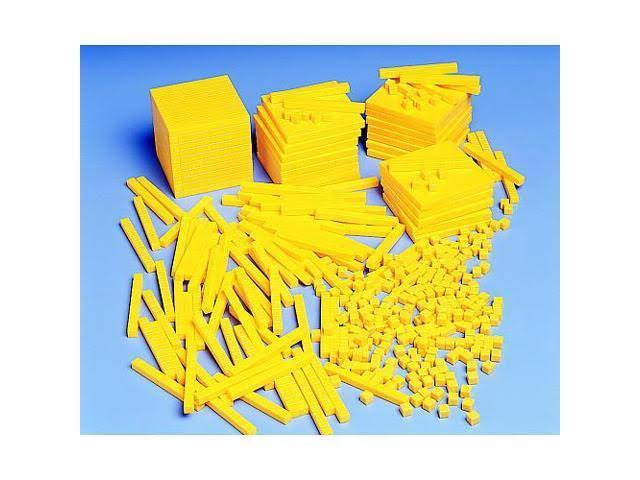 School Smart Beginning Base Blocks Kit - Set of 10 - Yellow