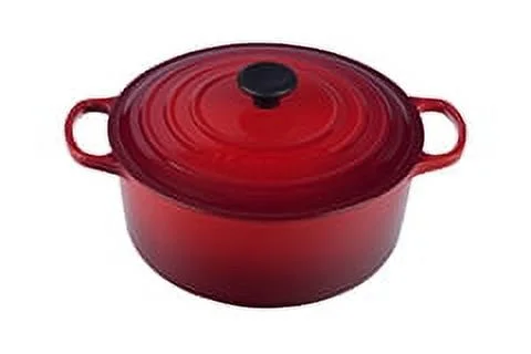 Le Creuset LS2501-26-67 5.5 qt Cast Iron Signature Enameled Round French-Dutch Oven, Cherry