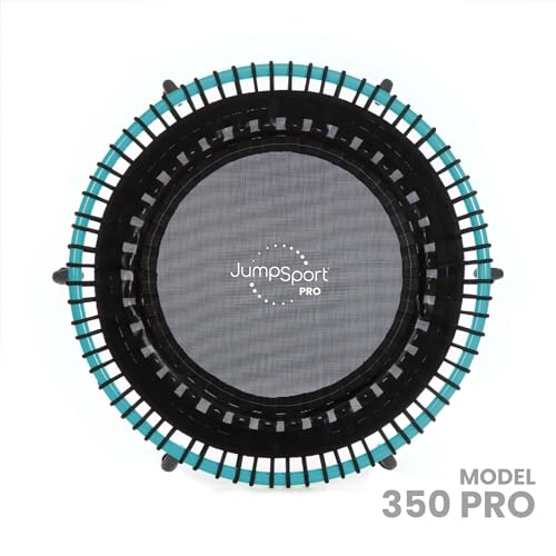 JumpSport 350 PRO Indoor Heavy Duty Fitness Trampoline, 39-inch | 36 Premium EnduroLast 4 Elastic Cords | Customized Bounce with 7 Settings | 300 lb Wt. Rating | 60-Day Free Trial to 350+ Videos