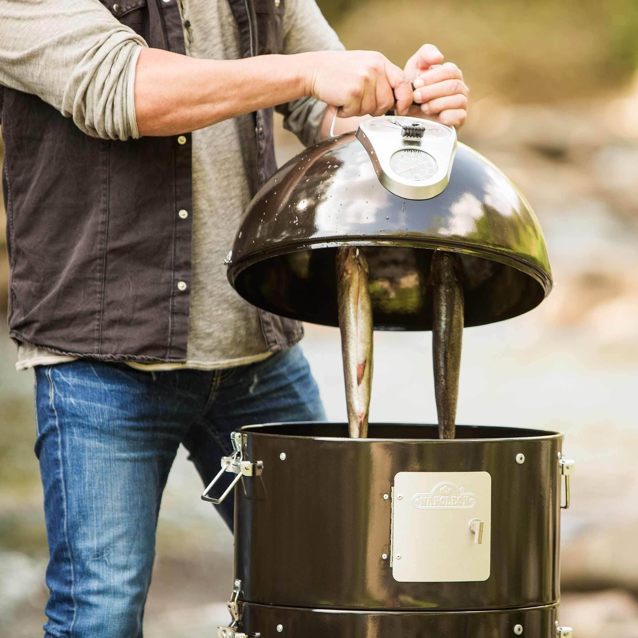 Napoleon Black Charcoal Apollo 200 Charcoal Grill and Water Smoker - AS200K-1