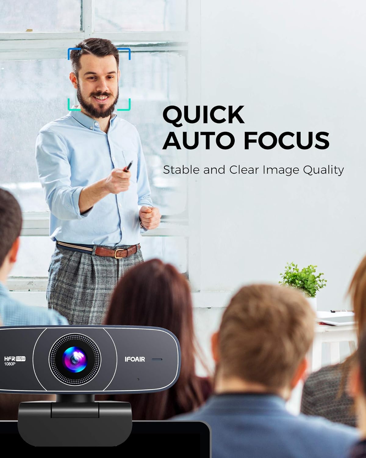 1080p 60fps Webcam with Microphone - FHD Streaming Webcam Autofocus with 85�� Wide View, Exposure Correction, Plug & Play, Web Camera for Desktop Computer, Gaming, Conferencing