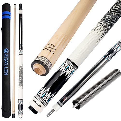 KONLLEN Pool Cue Stick Pro Taper Canadian Maple Billiard Pool Sticks for Adults with Low Deflection Shaft (10.5mm/11.5mm/12.5mm Tip) Professional Billiard Cue Set with Extension and Cue Case