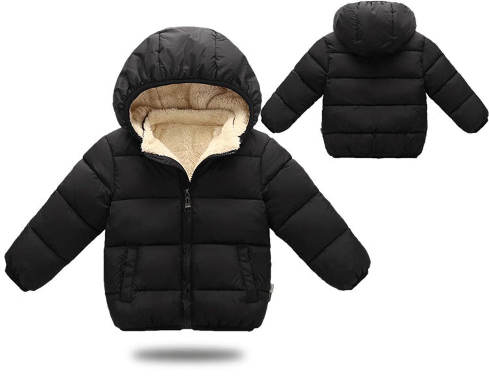 Toddler Boys Coat Kids Child Girls Solid Winter Hooded Jacket Thick Warm Clothes Outwear for Boy