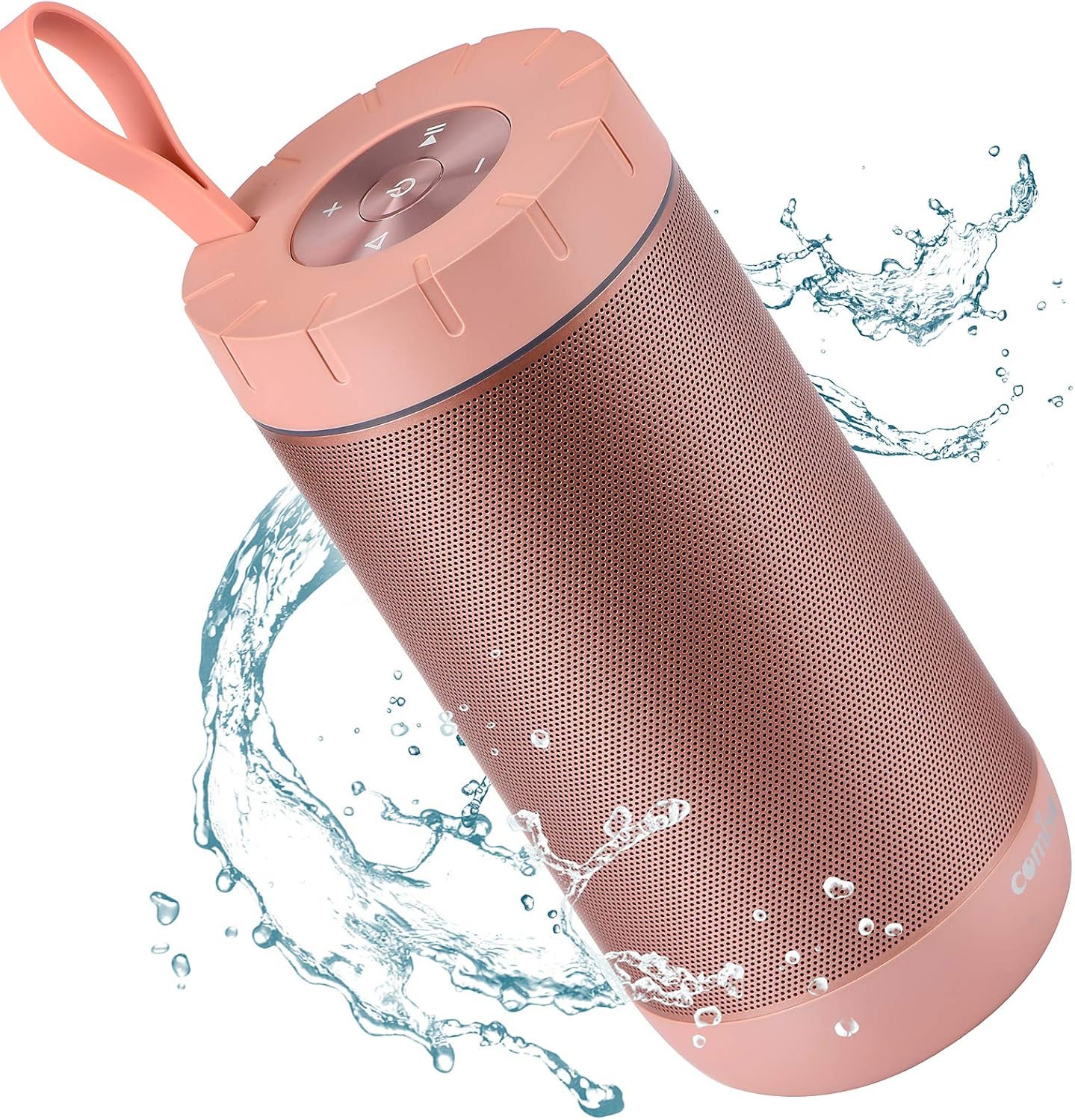 COMISO Bluetooth Speaker Waterproof IPX7 (Upgrade) 25W Wireless Portable Loud Surround Sound Strong Bass Stereo Pairing 36 Hours Playtime, Bluetooth 5.0 Built in Mic for Calls Office Black
