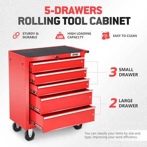 DNA MOTORING 7-Drawer Rolling Tool Cabinet Chest with Keyed Locking System Non-Slip Mat, for Garage Warehouse Workshop, Green, TOOLS-00399
