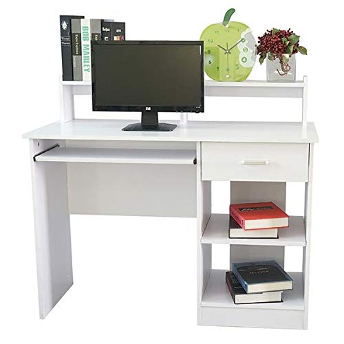 Home Office Computer Desk, Study Computer Desk Home Office Writing Small Desk, Modern Simple Style PC Table, Black Wood Frame (Black5)