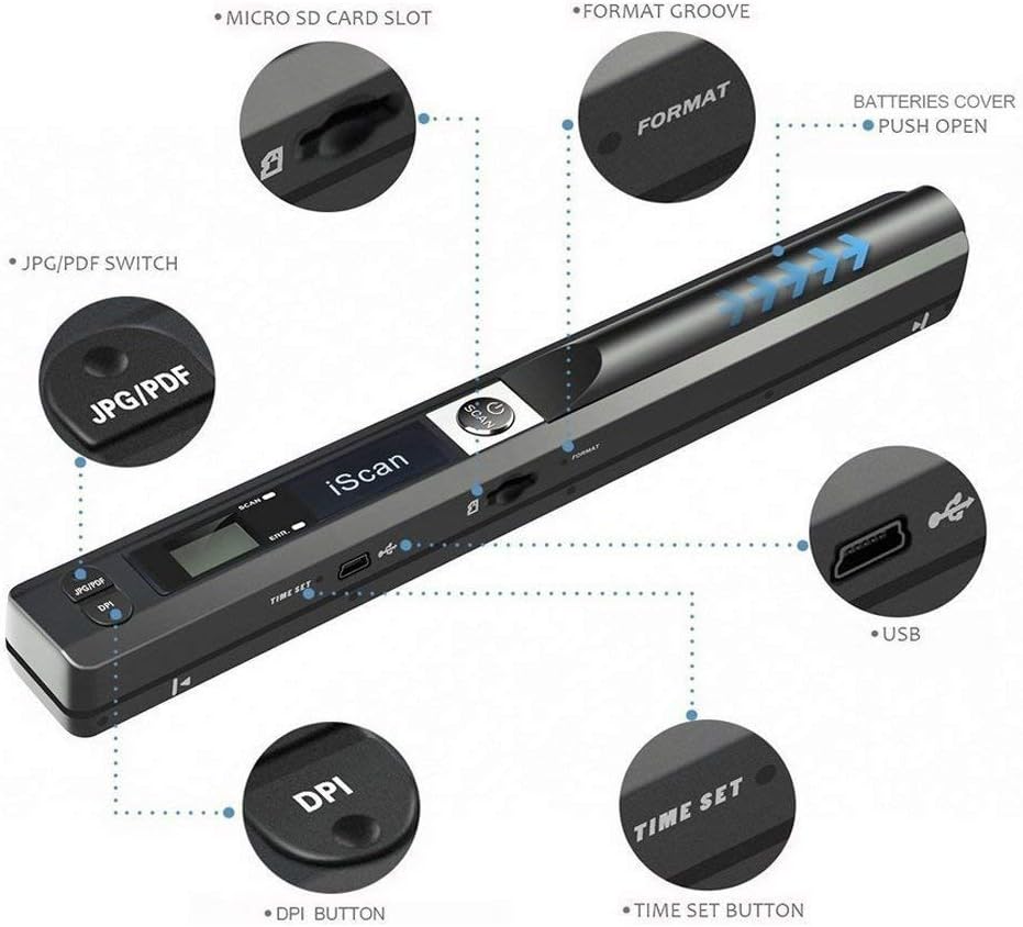 DIGITNOW 22MP All-in-1 Film & Slide Scanner, Converts 35mm 135 110 126 and Super 8 Films/Slides/Negatives to Digital JPG Photos, Built-in 128MB Memory, 2.4 LCD Screen Loetad Hand-Held Scanner