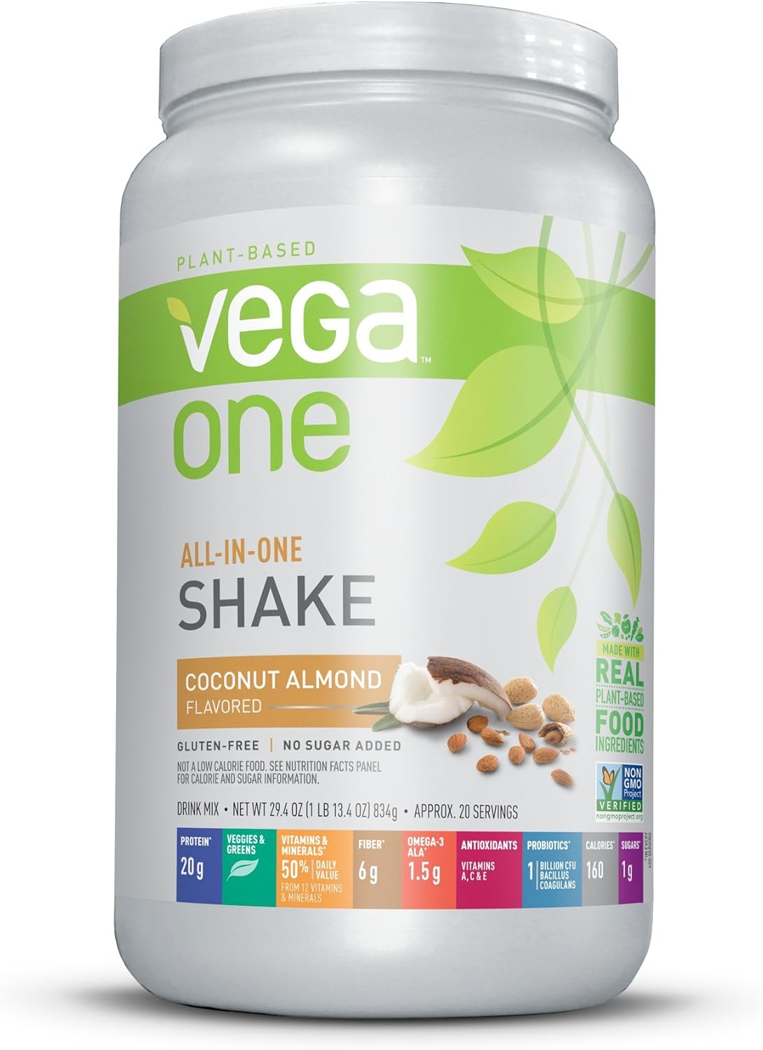 Vega One All-In-One Nutritional Shake Chocolate (19 Servings) - Plant Based Vegan Protein Powder, Non Dairy, Gluten Free, Non GMO, 30.9 Ounce (Pack of 1) Pack of 2