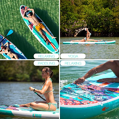 Inflatable Stand Up Paddle Board with SUP Accessories, Anti-Slip EVA Deck, 10’6’’ Inflatable Paddle Boards for Adults & Youth of All Skill Levels