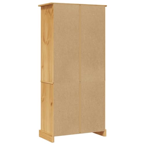 Cupboard Mexican Pine Corona Range 31.5"x15.7"x66.9",Pinewood Corona Highboard for Versatile Home Storage in Brown Cabinets & Lockers for Office Storage
