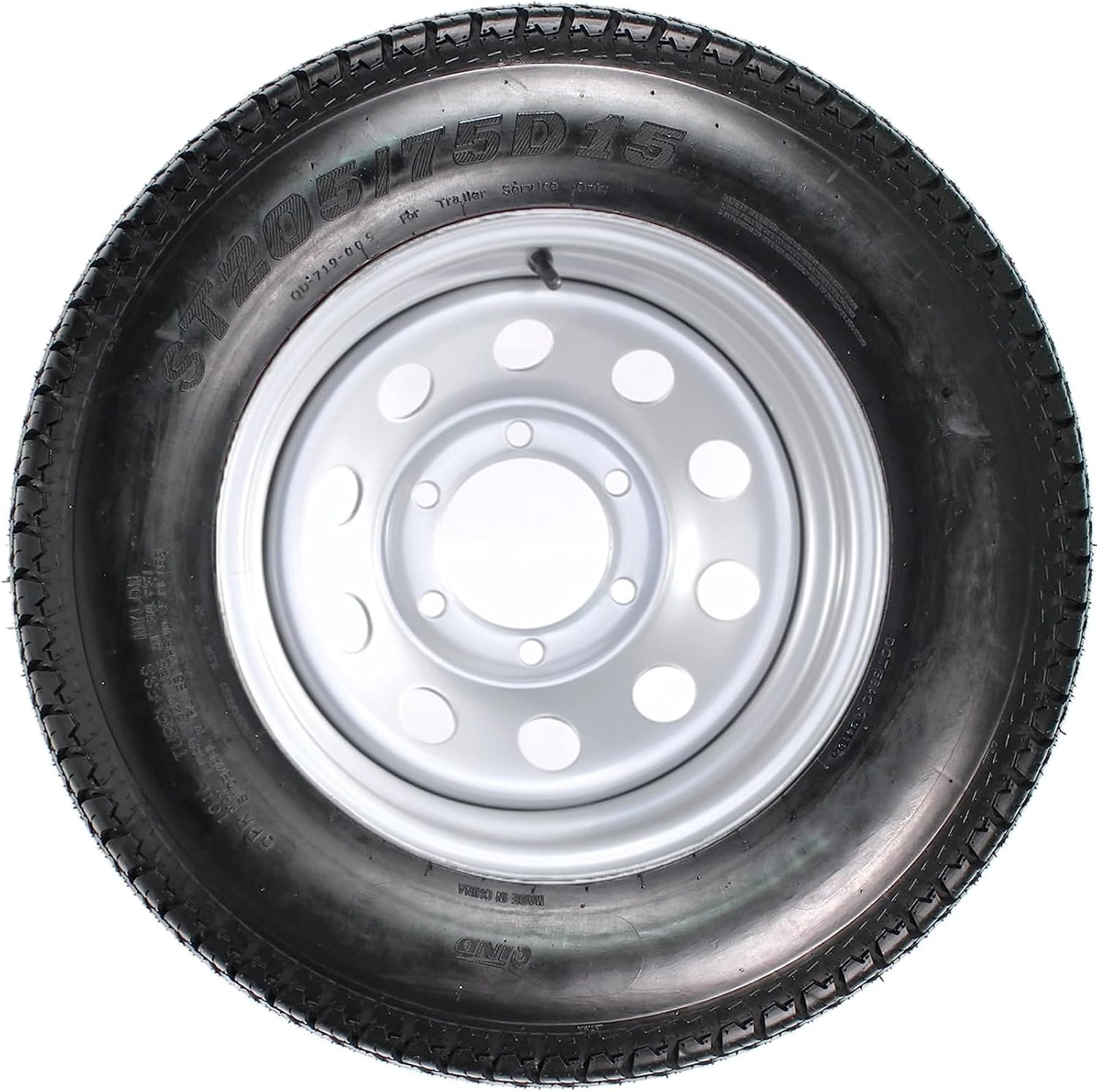ST205/75D15 Trailer Tires, 5 Lug Tires, 6PR Load Range C, 15in Fuel-saving Designed Trailer Tires 205 75 15 for Travel/Camper/Landscape/Cargo/Utility/Boat/Horse/Farm/Hauler Trailer(Pack of 2)