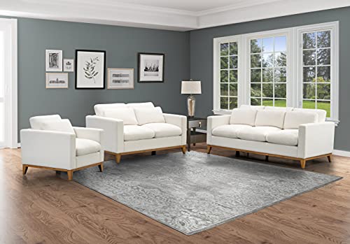 Abbyson Living Violetta Fabric Sofa - Mid-Century Modern, Upholstered, White