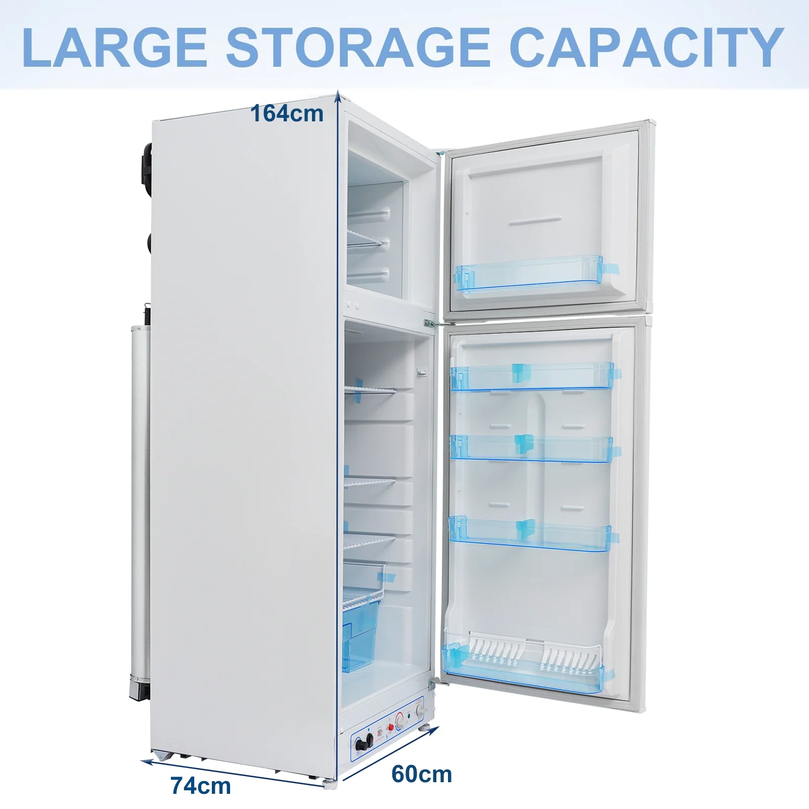Smad Propane Refrigerator 110V/Propane Fridge up Freezer 9.3 Cu ft Large Capacity off Grid