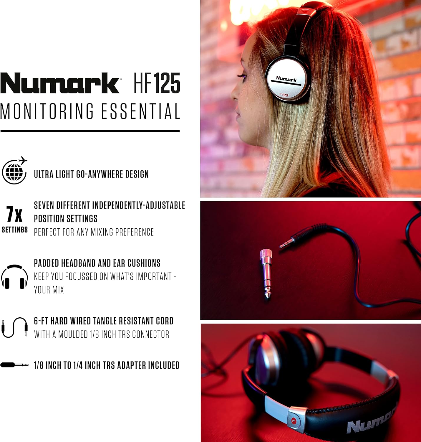 Beginner DJ Set - Numark DJ Controller and DJ Headphones plus M-Audio DJ Monitor Speakers with Serato DJ Lite and Party Lights