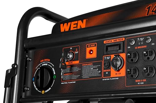 WEN 14,500-Watt 120V/240V Tri-Fuel Generator for Gas, Propane, and Natural Gas, Transfer-Switch Ready with Electric Start, Wheel Kit, and CO Watchdog (TF1450X)