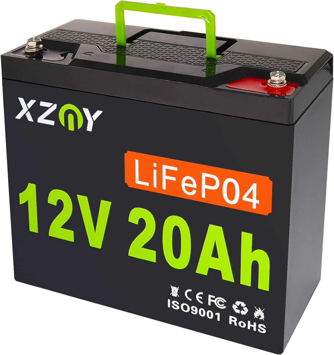 XZNY 12V 100Ah Deep Cycle LiFePO4 Battery, 5000+ Cycles 12V Rechargeable Lithium Battery Built-in 120A BMS, 12V LiFePO4 Battery for Solar Home, RV, Camping, Fish Finder, Boat, Backup Power, Marine