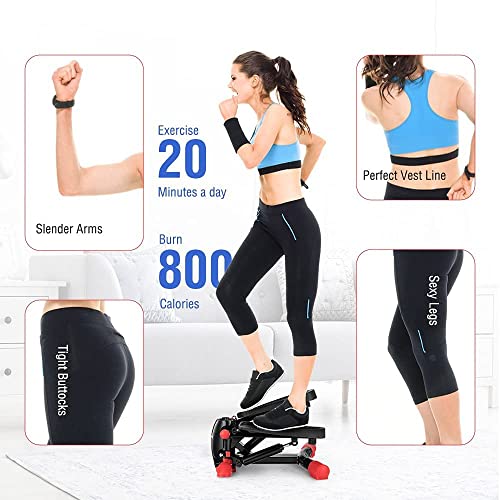 Steppers for Exercise, Exercise Step Machine with LCD Display Stepper Machine Fitness Aerobic Stepper Home Gym Equipment for Beginners and Advanced Users, Mini Aerobic Stepper