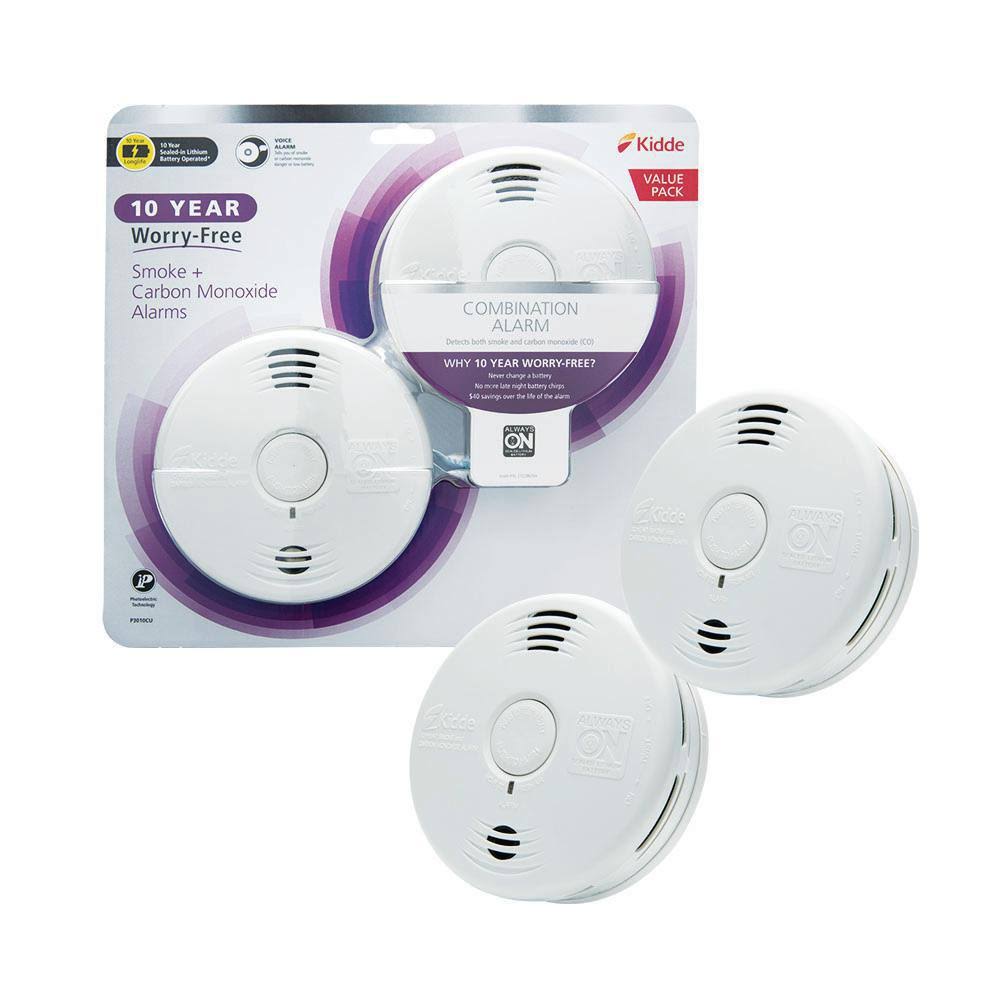 Kidde 10 Year Worry-Free Sealed Battery Combination Smoke and Carbon Monoxide Detector with Voice Alarm (2-Pack)