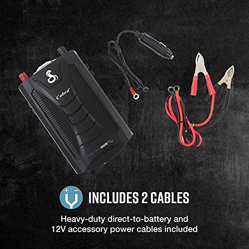 Cobra PRO 2500W Professional Grade Power Inverter, Portable – 2500-Watt Car Charger, 4 Grounded AC Outlets, 2 Fast Charge USB Ports and Remote Controller (CPIALCDG1) Compatible