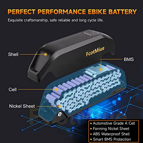48V 20Ah Ebike Battery Pack Polly Electric Bike Downtube Lithium Batteries for 350W 500W 750W 1000W 1500W Motor Conversion Kit w/ 3A Charger | 40A BMS | XT60 (US Warehouse 2-5 Day Delivery)