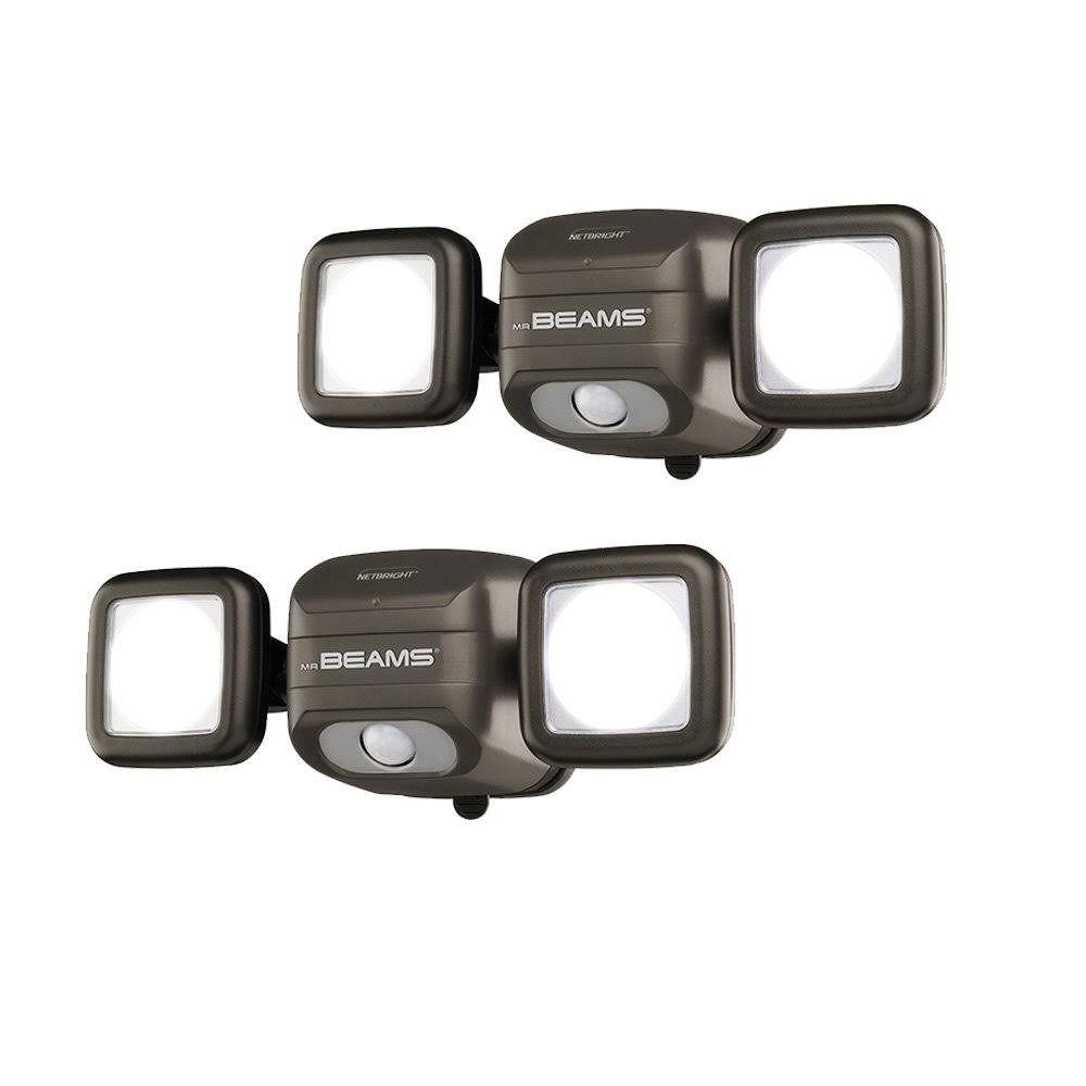 Mr. Beams Mbn3000 NetBright High Performance Wireless Battery Powered Motion Sensing 500 Lumens LED Dual Head Security Spotlight