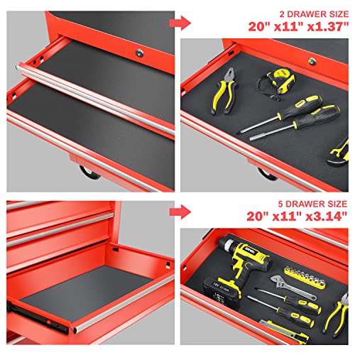 DNA MOTORING 7-Drawer Rolling Tool Cabinet Chest with Keyed Locking System Non-Slip Mat, for Garage Warehouse Workshop, Green, TOOLS-00399