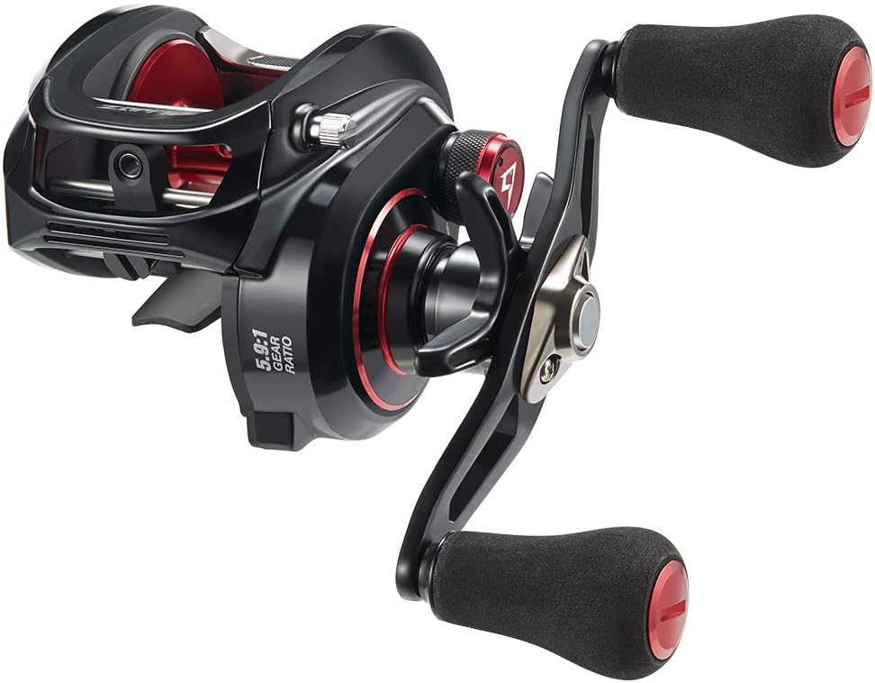 Piscifun Alijoz Baitcasting Reels - Size 300 Aluminum Frame Baitcaster Reel, 33Lbs Max Drag Low Profile Baitcast Fishing Reel, 5.9:1/8.1:1 Gear Ratio, Freshwater and Saltwater Double Handle Casting Reels