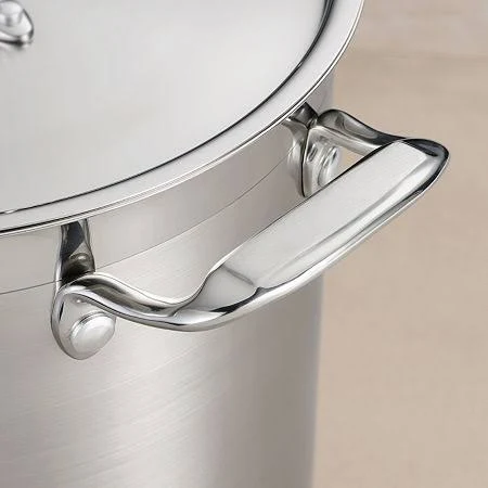 Tramontina Gourmet 24-Qt. Tri-Ply Covered Stock Pot, Gray