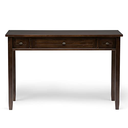 SIMPLIHOME Warm Shaker SOLID WOOD Hickory Brown 48 inch Wide Home Office Desk, Writing Table, Workstation, Study Table Furniture in White with 2 Drawers