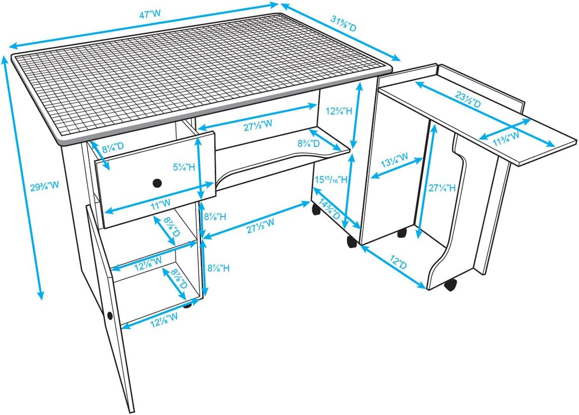 Sullivans Quilter's Design Table, White
