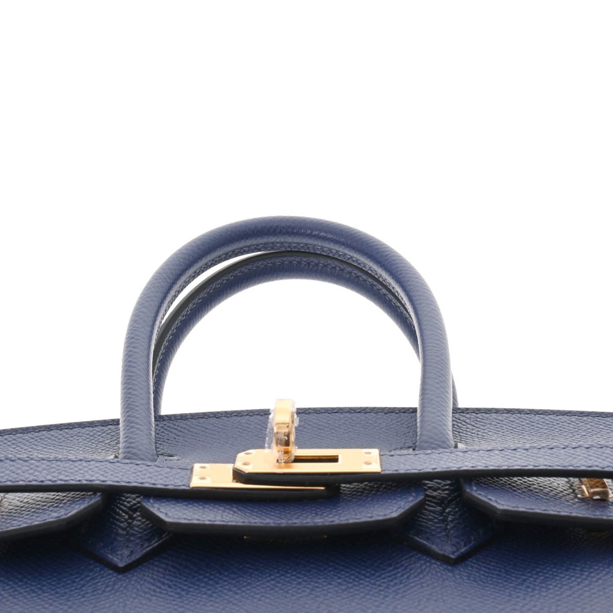 Pre-Owned HERMES Hermes Birkin 25 Serie Blue Saphir U Engraved (around 2022) Women's Vaux Epson Handbag (Like New)