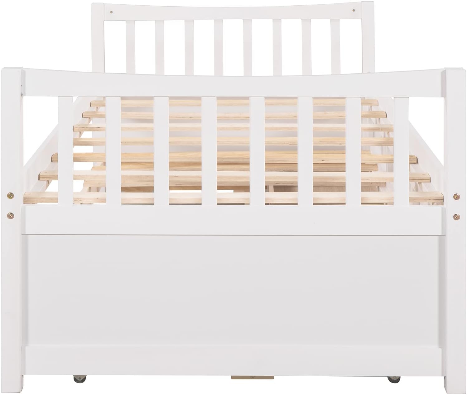 Harper & Bright Designs Daybed with Trundle and Storage Drawers,Wood Twin Captains Bed, Trundle Daybed with Storage for Kids Teens or Adults (Twin,White)