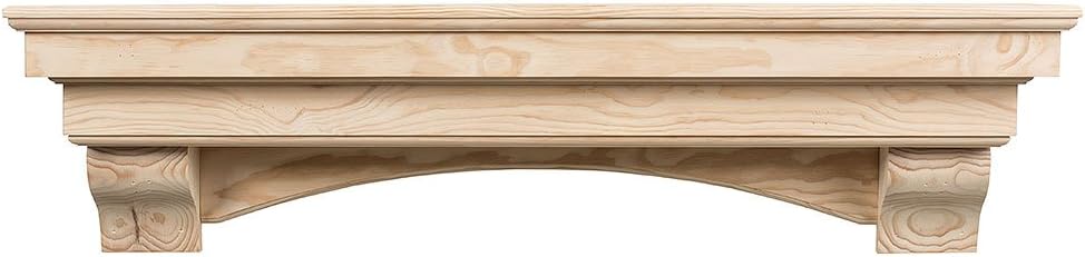 Salem Wood Mantel Shelf with Corbels - Aged Cherry 60 Inch Beautiful Wooden Rustic Shelf Perfect for Electric Fireplaces and More! Mantels Direct